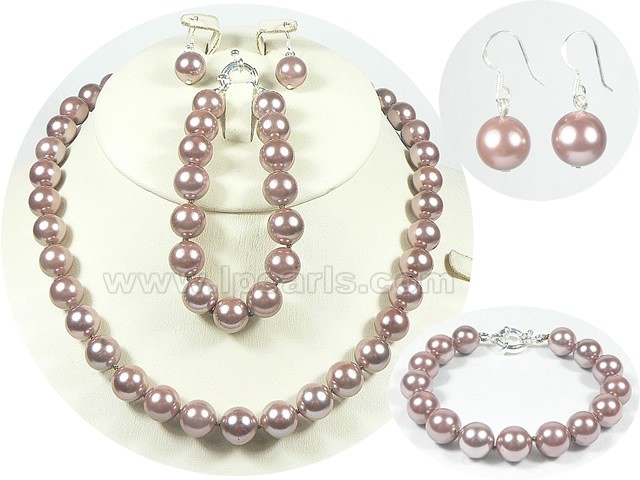 10mm purple shell pearl set