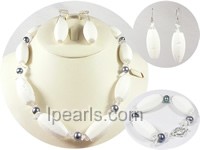 12*30mm white faceted turquoise jewelry sets with crystal