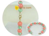 shell pearls bracelet with golden beads
