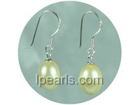8*10mm maize-yellow shell pearl dangle earrings