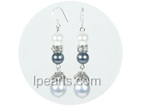 8mm and 12*16mm shell pearl earrings