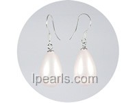 wholesale 10*18mm light pink teardrop shell pearl dangle earring