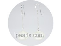 wholesale 13*15mm white oval shell pearl dangle earrings