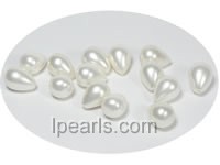 5pcs 10*15mm white tear-drop shell pearl beads on wholesale