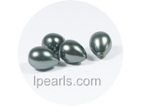 5PCS 14*20mm black tear-drop shell pearl beads