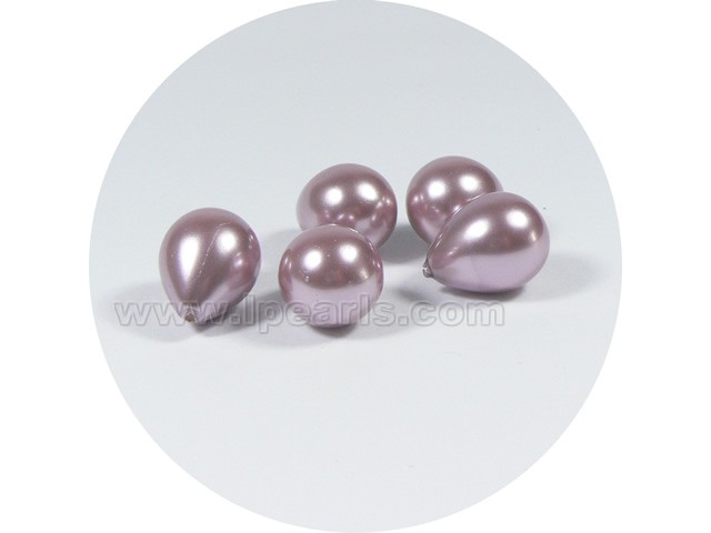 5PCS 14*20mm purple tear-drop shell pearl beads