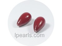 5PCS 10*18mm red tear-drop shell pearl beads