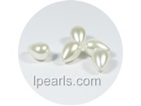 5PCS 10*18mm white tear-drop shell pearl beads