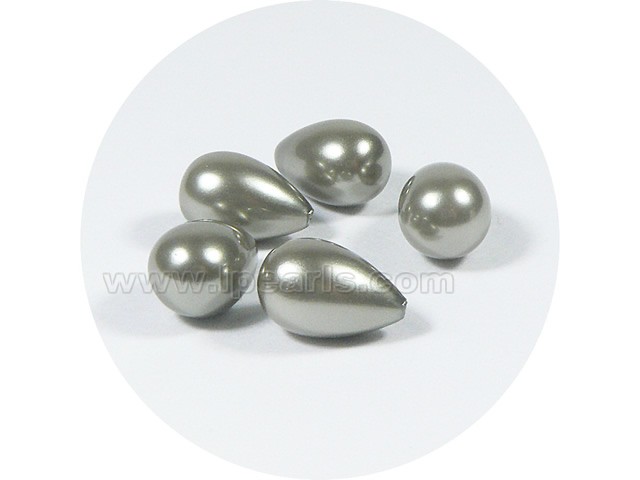 5PCS 9*14mm gray tear-drop shell pearl beads