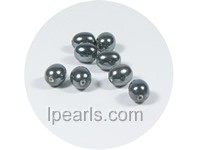 5PCS 6*8mm black rice shape shell pearl beads