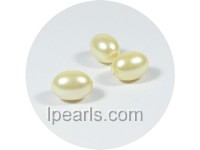 5PCS 8*11mm light yellow tear-drop shell pearl beads