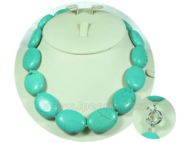 green 21*28mm oval natural turquoise necklace