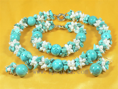 durable freshwater pearl set-earrings, bracelet and earrings