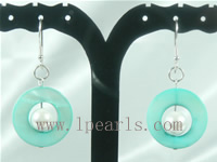 wholesale white color shell bead dangling earrings