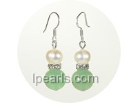 8-9mm white FW jewelry pearls sterling dangling earring