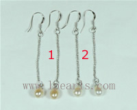 6*8mm teardrop freshwater pearl 925silver dangling earring