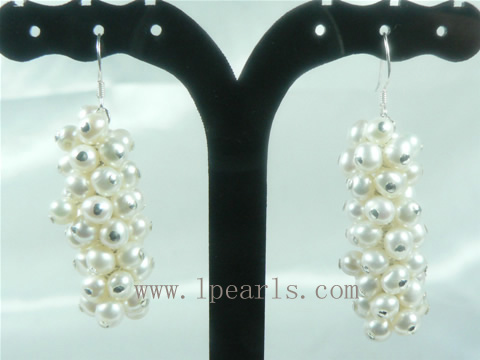 white FW pearl sterling dangling earring