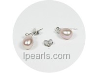 purple freshwater pearl sterling silver stud earrings on wholesa