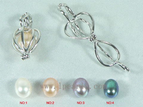 5pcs beautiful flower shape 18K GP wish pearl pendant set