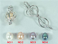 5pcs beautiful flower shape 18K GP wish pearl pendant set