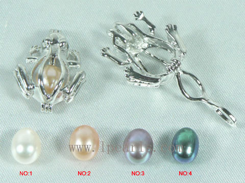 5pcs frog shape 18K GP wish pearl pendant sets on wholesale